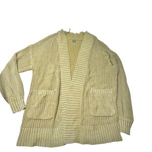 Aerie | Oatmeal Tan Cardigan Open Chunky Knit Sweater Pockets XS/S